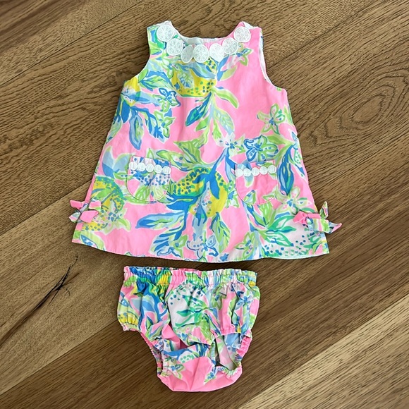 Lilly Pulitzer Other - Lilly Pulitzer Pink Multi Tropical Floral Tank Dress & Bloomer Set